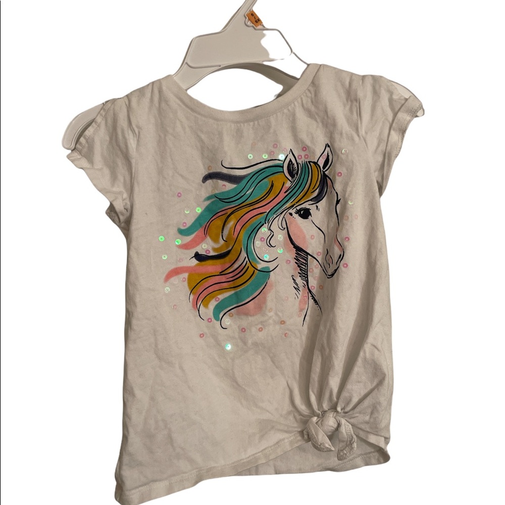 Carter’s Kid Size 5 Horse Sequined tee with bow
